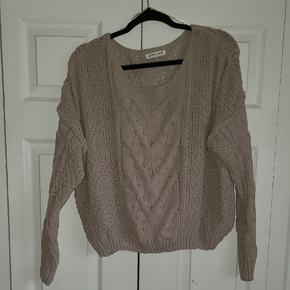 V-Neck Sweater in Taupe